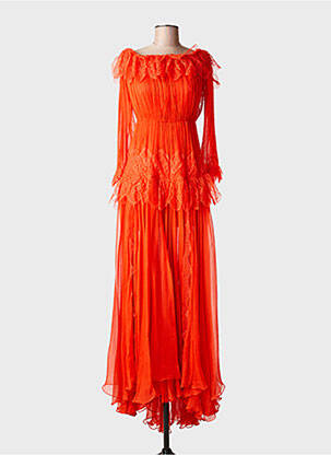 Robe longue manches longues manches longues orange MARIA LUCIA HOHAN femme