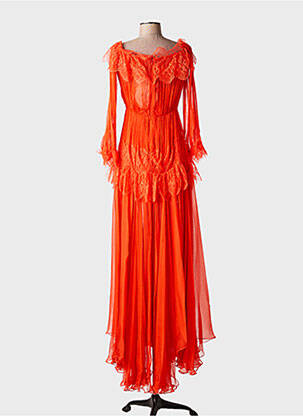 Robe longue manches longues manches longues orange MARIA LUCIA HOHAN femme