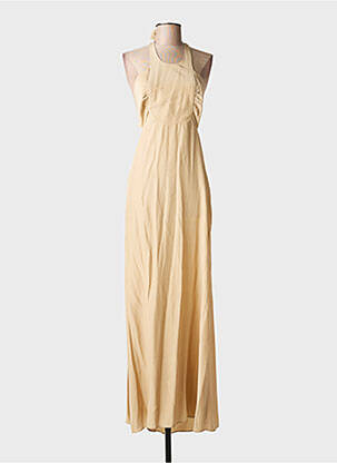 Robe longue coupe cintrée fines bretelles beige ALICE & TRIXIE femme