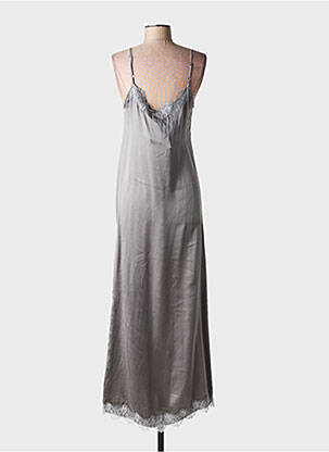 Robe longue coupe cintrée fines bretelles gris MA'AN femme