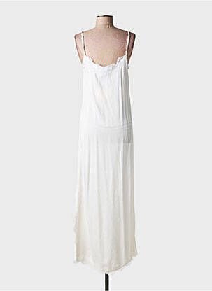 Robe longue manches bretelles ajustables fines bretelles beige MA'AN femme