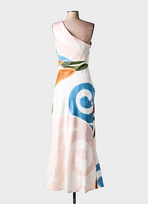 Robe longue tissage popeline sans manche beige THEMIS-Z femme
