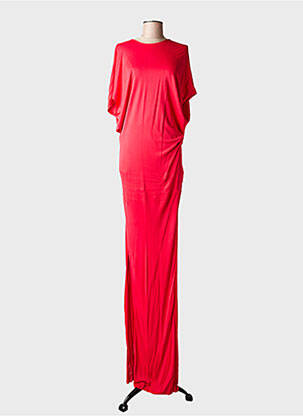 Robe longue manches dos nu manches courtes rouge MSGM femme