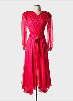 Robe longue manches longues manches longues rose MARIA LUCIA HOHAN femme