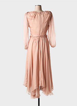 Robe mi-longue coupe fluide manches longues rose MARIA LUCIA HOHAN femme