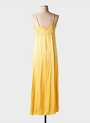Robe mi-longue coupe fluide fines bretelles jaune MA'AN femme