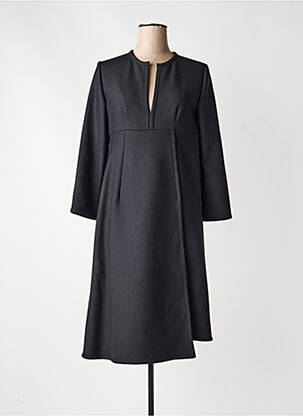 Robe mi-longue manches longues manches longues noir GIANLUCA CAPANNOLO femme
