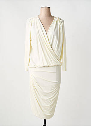 Robe mi-longue manches longues manches longues beige MSGM femme