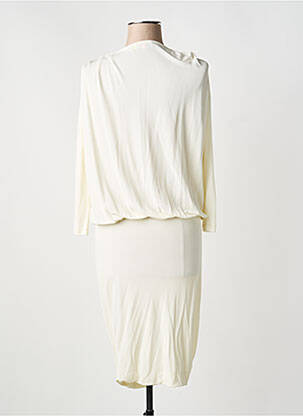 Robe mi-longue manches longues manches longues beige MSGM femme