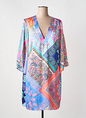 Robe mi-longue coupe fluide manches longues bleu ALICE & TRIXIE femme