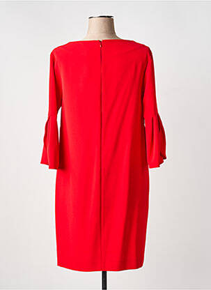 Robe mi-longue tissage crêpe manches longues rouge ANTONELLI FIRENZE femme