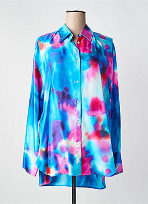 Chemisier coupe fluide manches longues bleu MSGM femme
