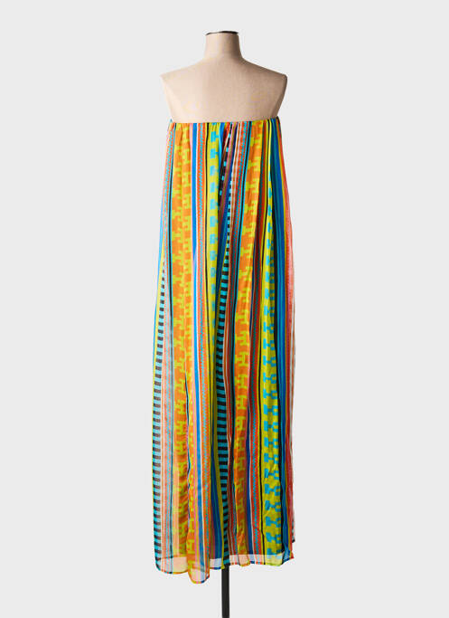 Robe longue tissage crêpe sans manche jaune MSGM femme