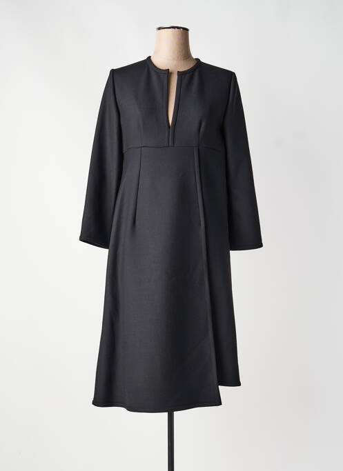 Robe mi-longue manches longues manches longues noir GIANLUCA CAPANNOLO femme