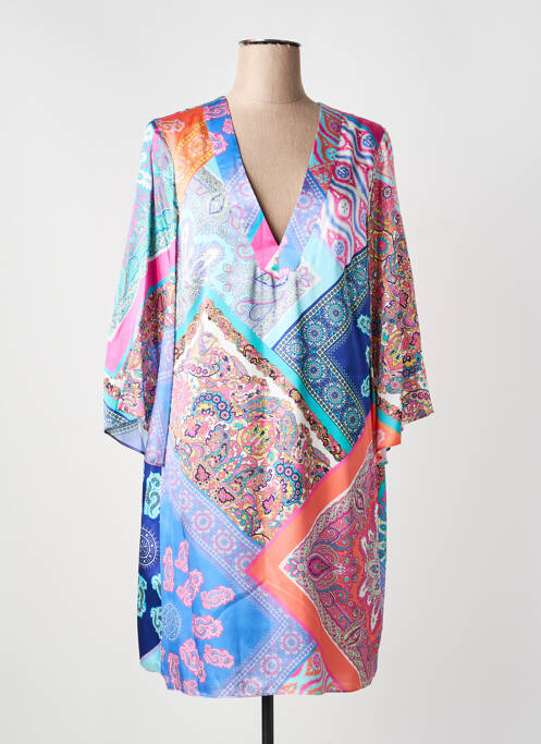 Robe mi-longue coupe fluide manches longues bleu ALICE & TRIXIE femme