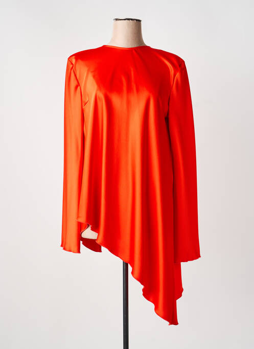Top coupe fluide manches longues rouge MSGM femme