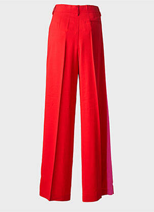 Pantalon large tissage crêpe taille normale rouge MSGM femme