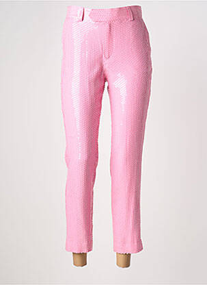 Pantalon 7/8 fermeture zippée sous rabat avec crochet taille normale rose MSGM femme