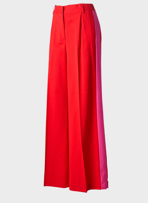 Pantalon large tissage crêpe taille normale rouge MSGM femme