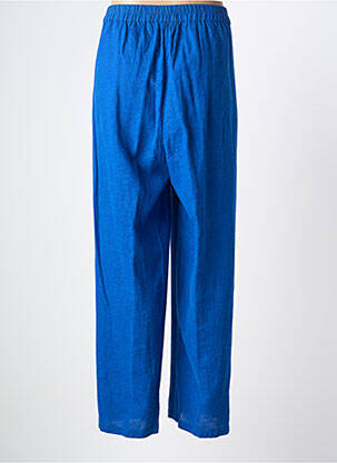 Pantalon droit tissage popeline taille normale bleu AGATHE & LOUISE femme