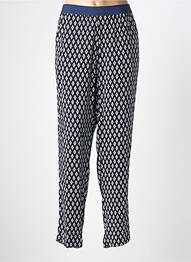 Pantalon droit tissage popeline taille normale noir CONCEPT K femme