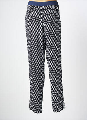 Pantalon droit tissage popeline taille normale noir CONCEPT K femme