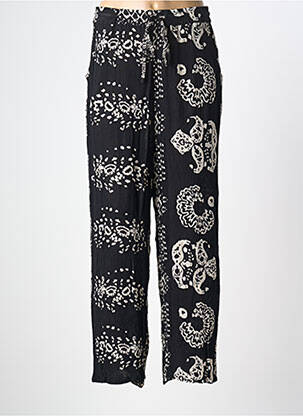 Pantalon droit taille élastique taille normale noir L'ATELIER D'ANNA femme