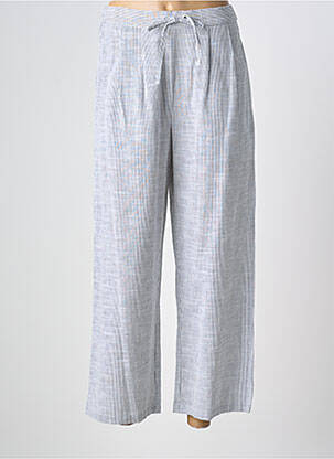 Pantalon droit tissage popeline taille normale bleu AGATHE & LOUISE femme