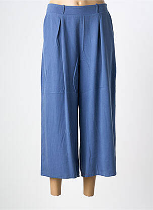 Pantalon 7/8 tissage popeline taille normale bleu MARBLE femme