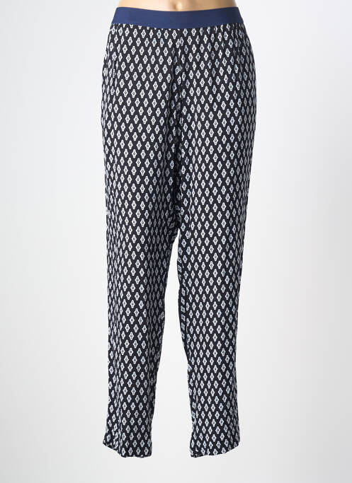 Pantalon droit tissage popeline taille normale noir CONCEPT K femme