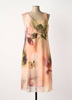 Robe mi-longue coupe fluide sans manche rose JEAN DELFIN femme