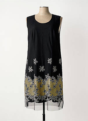 Robe mi-longue sans manche sans manche noir FRED SABATIER femme