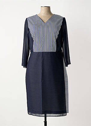 Robe mi-longue manches 3/4 manches 3/4 bleu MERI & ESCA femme