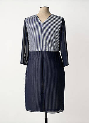 Robe mi-longue manches 3/4 manches 3/4 bleu MERI & ESCA femme