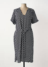 Robe mi-longue imprimé fantaisie manches courtes noir CONCEPT K femme