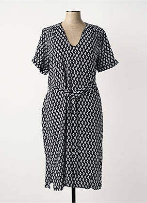 Robe mi-longue imprimé fantaisie manches courtes noir CONCEPT K femme