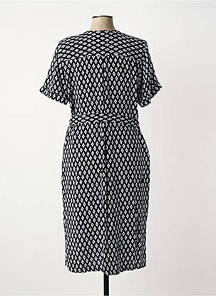 Robe mi-longue imprimé fantaisie manches courtes noir CONCEPT K femme