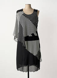 Robe mi-longue tissage crêpe sans manche noir JEAN DELFIN femme