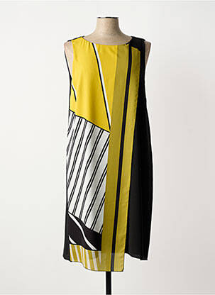 Robe mi-longue imprimé fantaisie sans manche noir TELMAIL femme