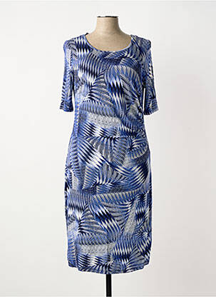 Robe mi-longue manches courtes manches courtes bleu CONCEPT K femme