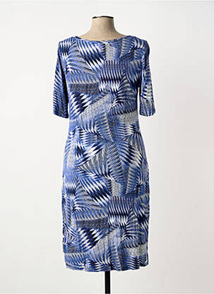 Robe mi-longue manches courtes manches courtes bleu CONCEPT K femme