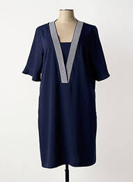 Robe mi-longue manches 3/4 manches 3/4 bleu DIVAS femme