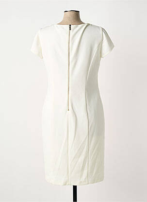 Robe mi-longue imprimé fleurs manches courtes beige TINTA STYLE femme