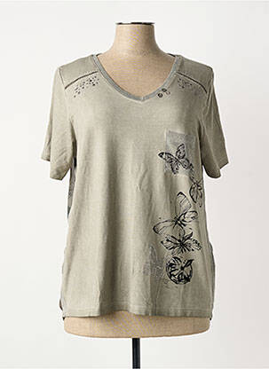 Top stretch manches courtes gris MERI & ESCA femme