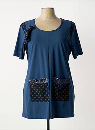 Tunique manches courtes coupe cintrée bleu MERI & ESCA femme