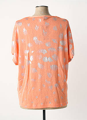 T-shirt coupe droite manches courtes orange MARBLE femme