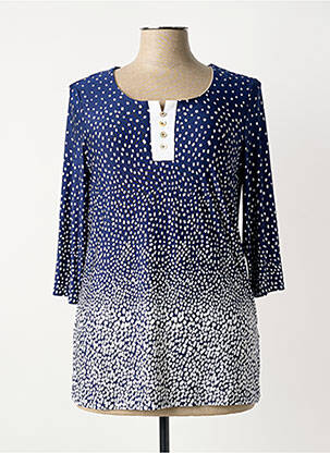 Tunique manches longues imprimé fantaisie bleu PLURIELLES femme