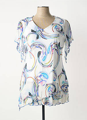 Tunique manches courtes légère et transparente blanc JEAN DELFIN femme