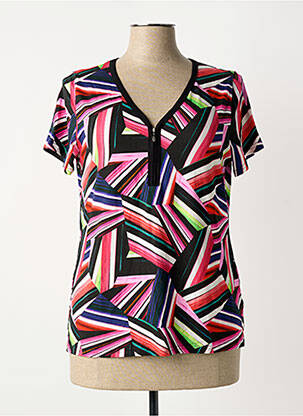 T-shirt imprimé fantaisie manches courtes noir TELMAIL femme