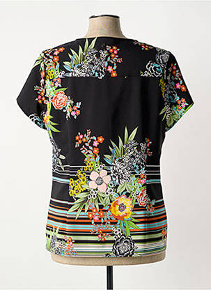 Blouse tissage popeline manches courtes noir FRED SABATIER femme